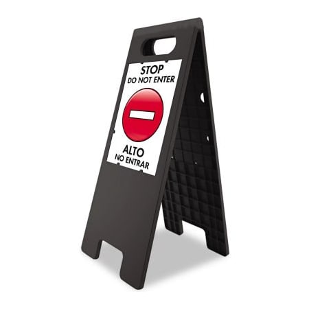U.S. Stamp & Sign - Floor Tent Sign, Doublesided, Plastic, 10-1/2" x 25-1/2", Black 5694